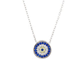 Stylish Design Evil Eye 925 Sterling Silver Necklace studded with CZ